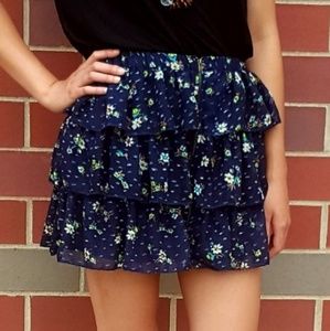 NWT Mossimo Dark Blue Tiered Miniskirt